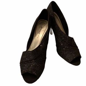 Ann Marino Black Glitter High Heel Shoes